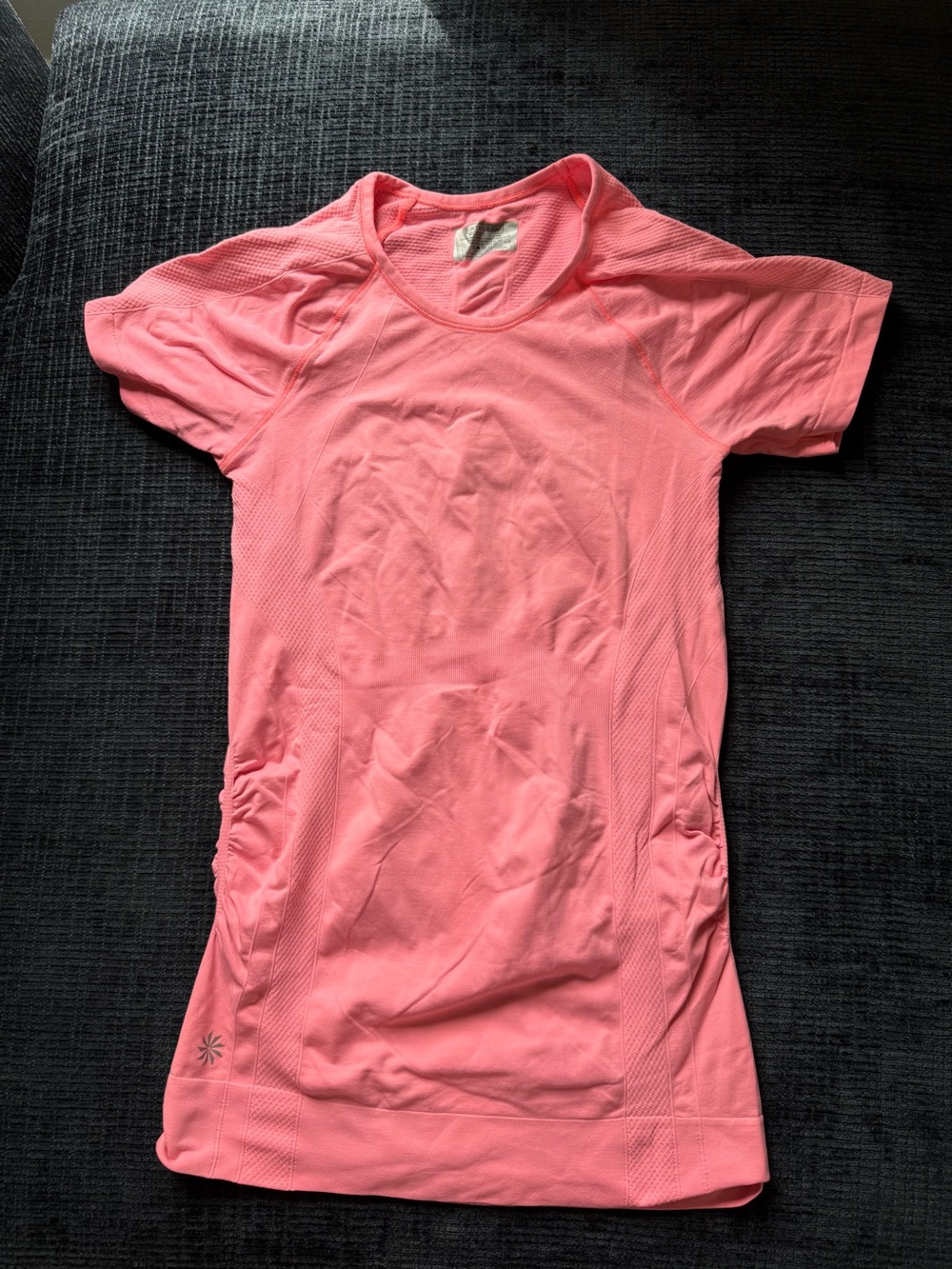 Athleta Coral Pink Short Sleeve Performance Top